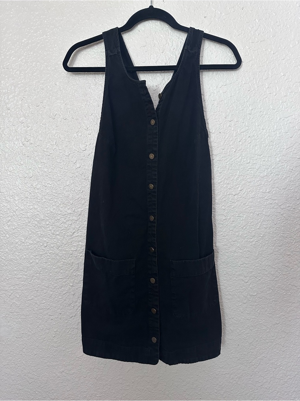 Free People Black Button-Front Mini Dress